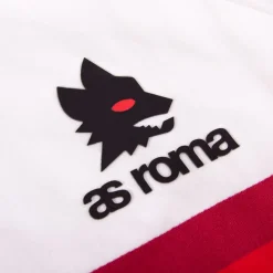AS Roma Felpa con cappuccio a righe retrò e logo lupetto , Adulto, Bianco Flash Sale
