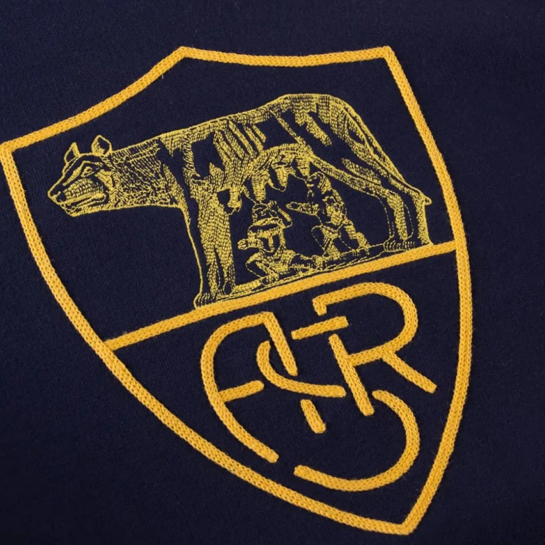 AS Roma Felpa con cappuccio logo Crest Heritage Collection, Uomo, Blu Best Sale