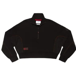 AS Roma Felpa cropped logo ASR, Donna, Nero Best Sale