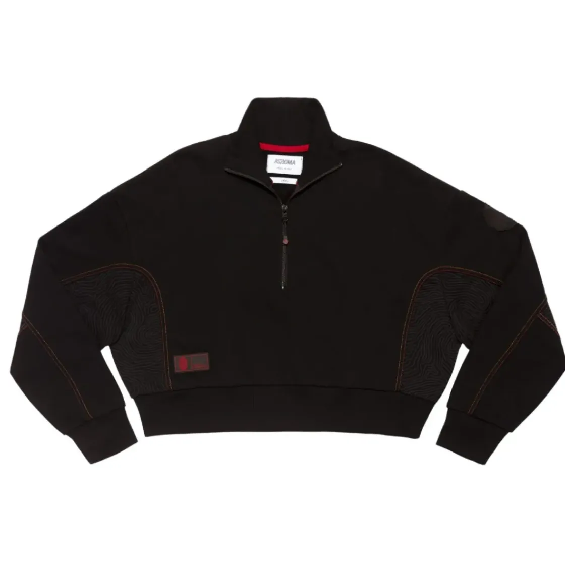 AS Roma Felpa cropped logo ASR, Donna, Nero Best Sale