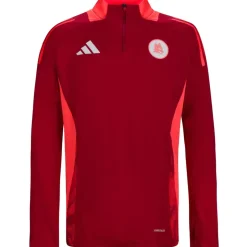 AS Roma Felpa da Allenamento Coach con Zip a Metà , Rossa, Uomo Fashion