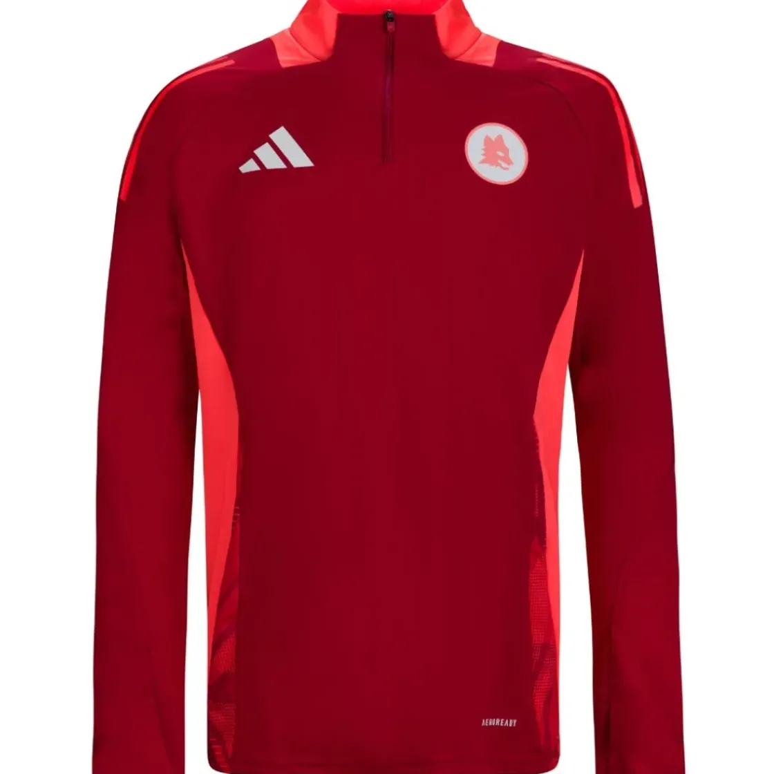 AS Roma Felpa da Allenamento Coach con Zip a Metà , Rossa, Uomo Fashion
