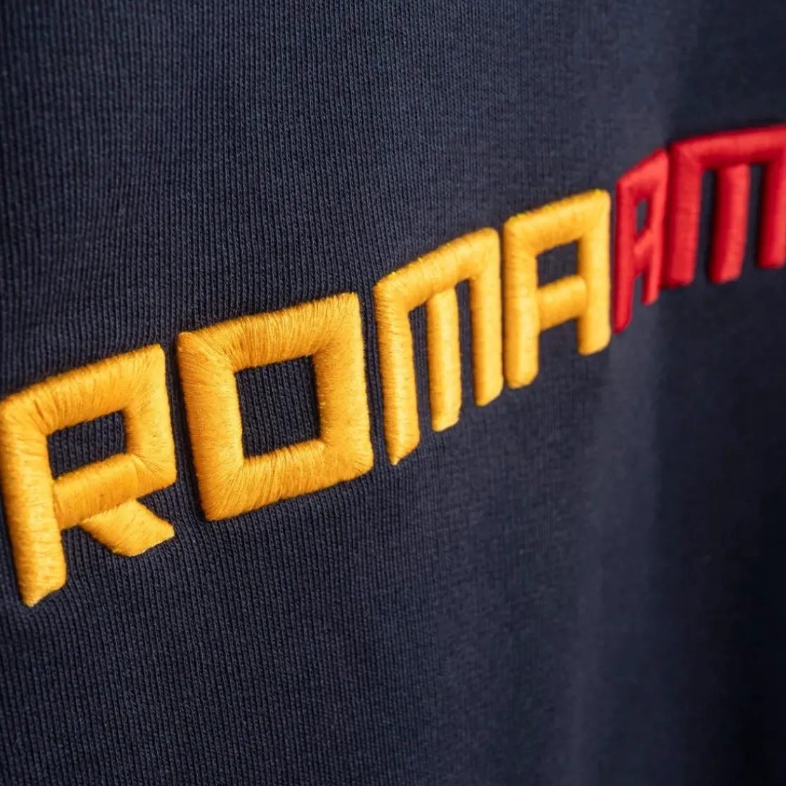 AS Roma Felpa girocollo logo ricamato ROMAMOR, Adulto, Blu New