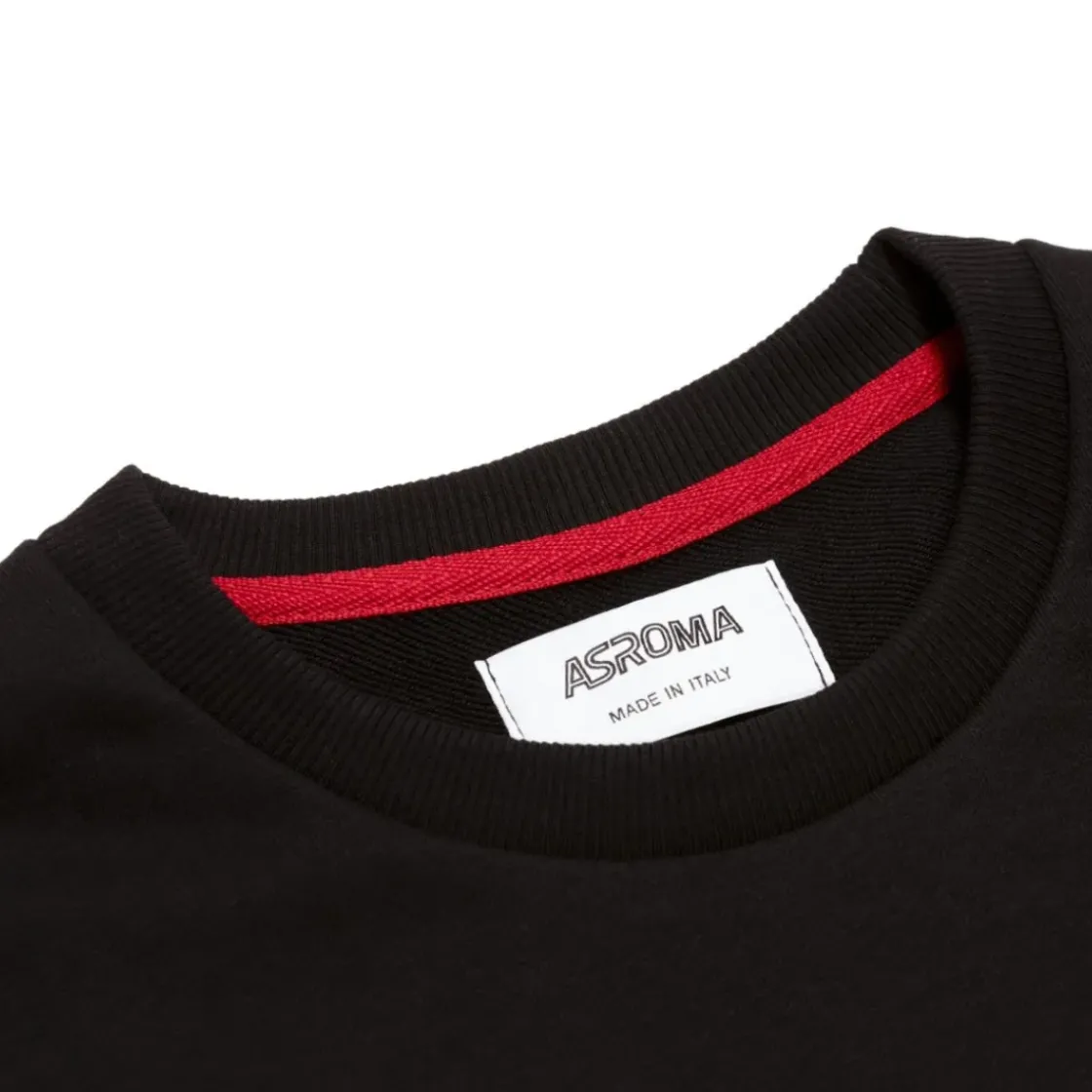AS Roma Felpa girocollo cotone logo ASR, Uomo, Nero Discount