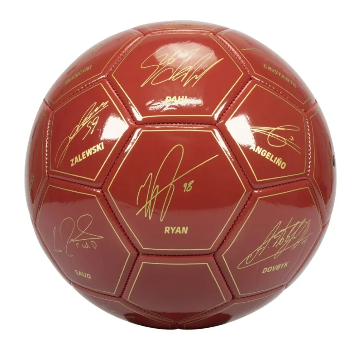 AS Roma Pallone da calcio con autografi calciatori 2024/25, Taglia 5 Fashion