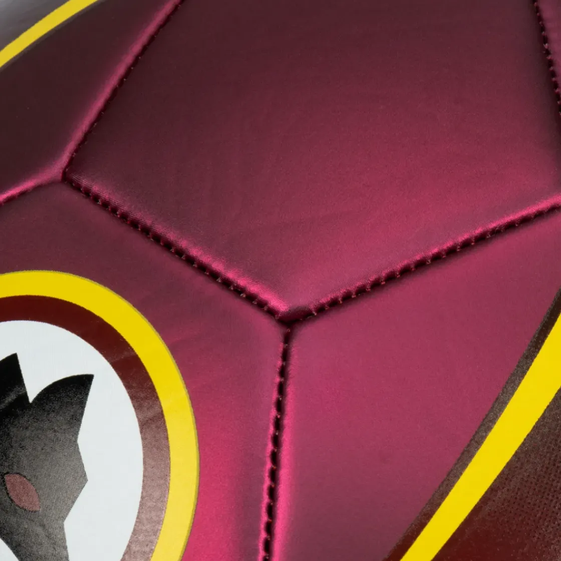 AS Roma Pallone da calcio finitura metallizata e Logo Lupo, Taglia 5 Cheap