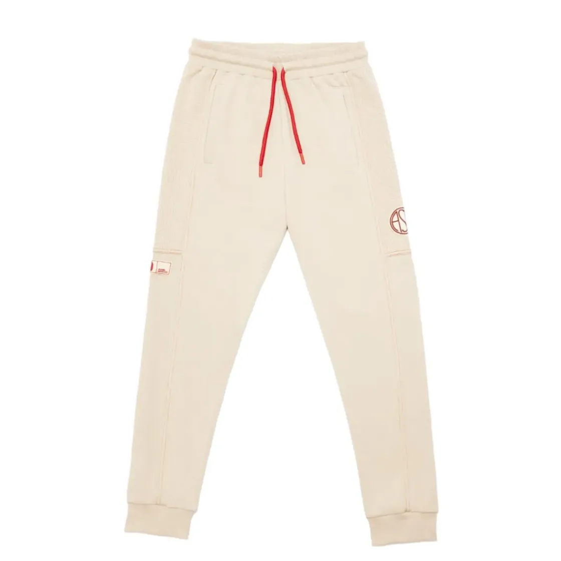 AS Roma Pantaloni jogger logo ASR, Uomo, Crema Clearance