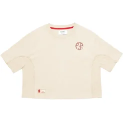 AS Roma T-shirt cropped logo ASR, Donna, Crema Hot