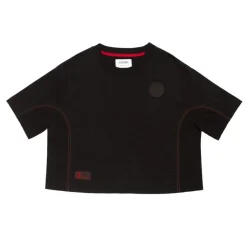 AS Roma T-shirt cropped logo ASR, Donna, Nero Discount