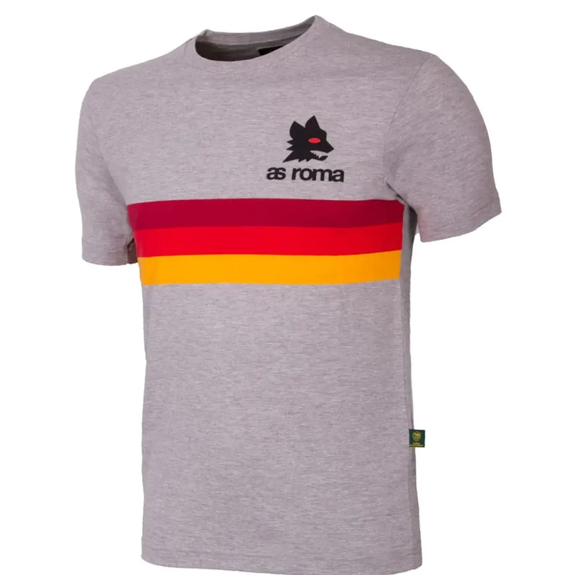 AS Roma T-shirt retrò righe e logo lupetto, Adulto, Grigio Clearance