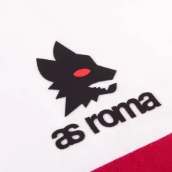 AS Roma T-shirt retrò righe e logo lupetto, Adulto, Bianco Flash Sale